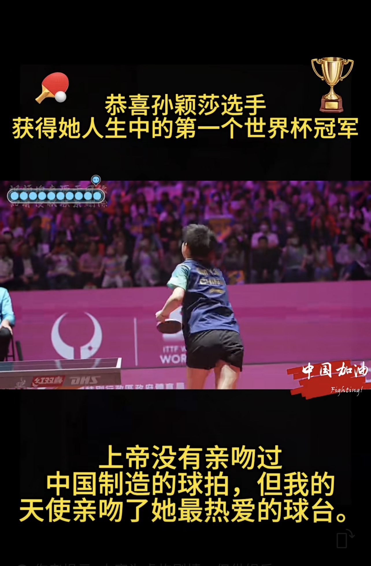 孙颖莎对阵费德勒激战胶着，最终险胜对手的简单介绍